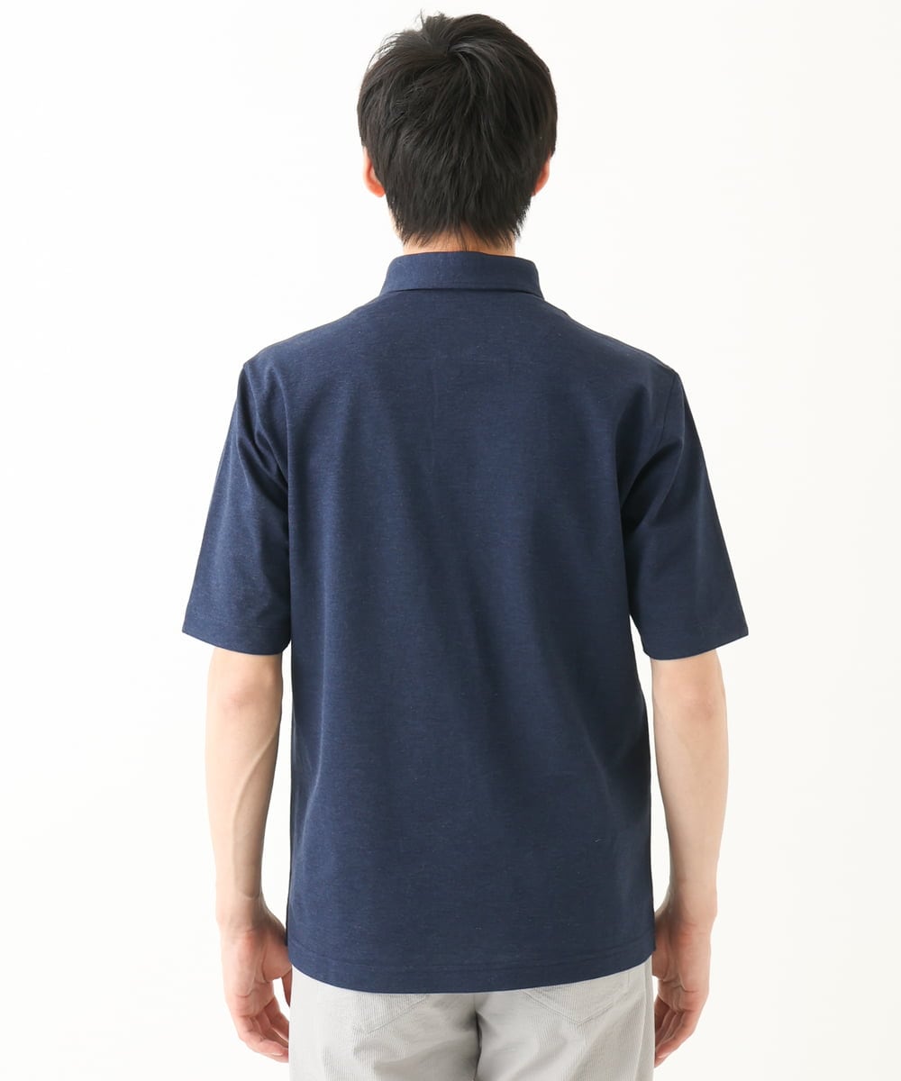 MKKHA62110 MK MICHEL KLEIN HOMME(MKミッシェルクランオム) 【洗える】ボタンダウンカノコポロシャツ ネイビー