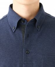 MKKHA62110 MK MICHEL KLEIN HOMME(MKミッシェルクランオム) 【洗える】ボタンダウンカノコポロシャツ ネイビー
