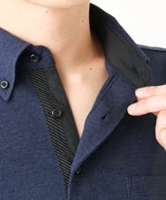 MKKHA62110 MK MICHEL KLEIN HOMME(MKミッシェルクランオム) 【洗える】ボタンダウンカノコポロシャツ ネイビー