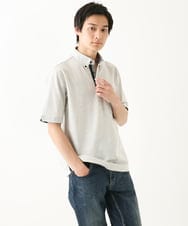MKKHA62110 MK MICHEL KLEIN HOMME(MKミッシェルクランオム) 【洗える】ボタンダウンカノコポロシャツ アイボリー