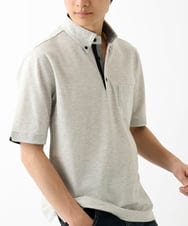 MKKHA62110 MK MICHEL KLEIN HOMME(MKミッシェルクランオム) 【洗える】ボタンダウンカノコポロシャツ アイボリー