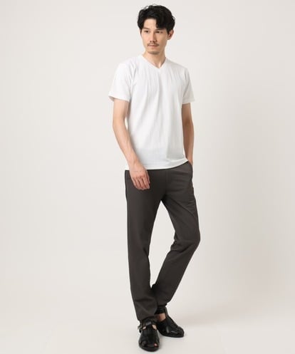 MKKHA72079 MK MICHEL KLEIN HOMME 【洗える】3ＤストライプテレコＶネックＴシャツ