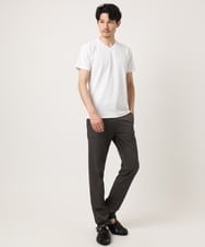MKKHA72079 MK MICHEL KLEIN HOMME(MKミッシェルクランオム) 【洗える】3ＤストライプテレコＶネックＴシャツ ホワイト
