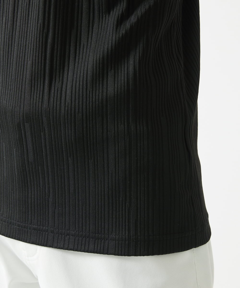 MKKHA72079 MK MICHEL KLEIN HOMME(MKミッシェルクランオム) ３ＤストライプテレコＶネックＴシャツ ブラック