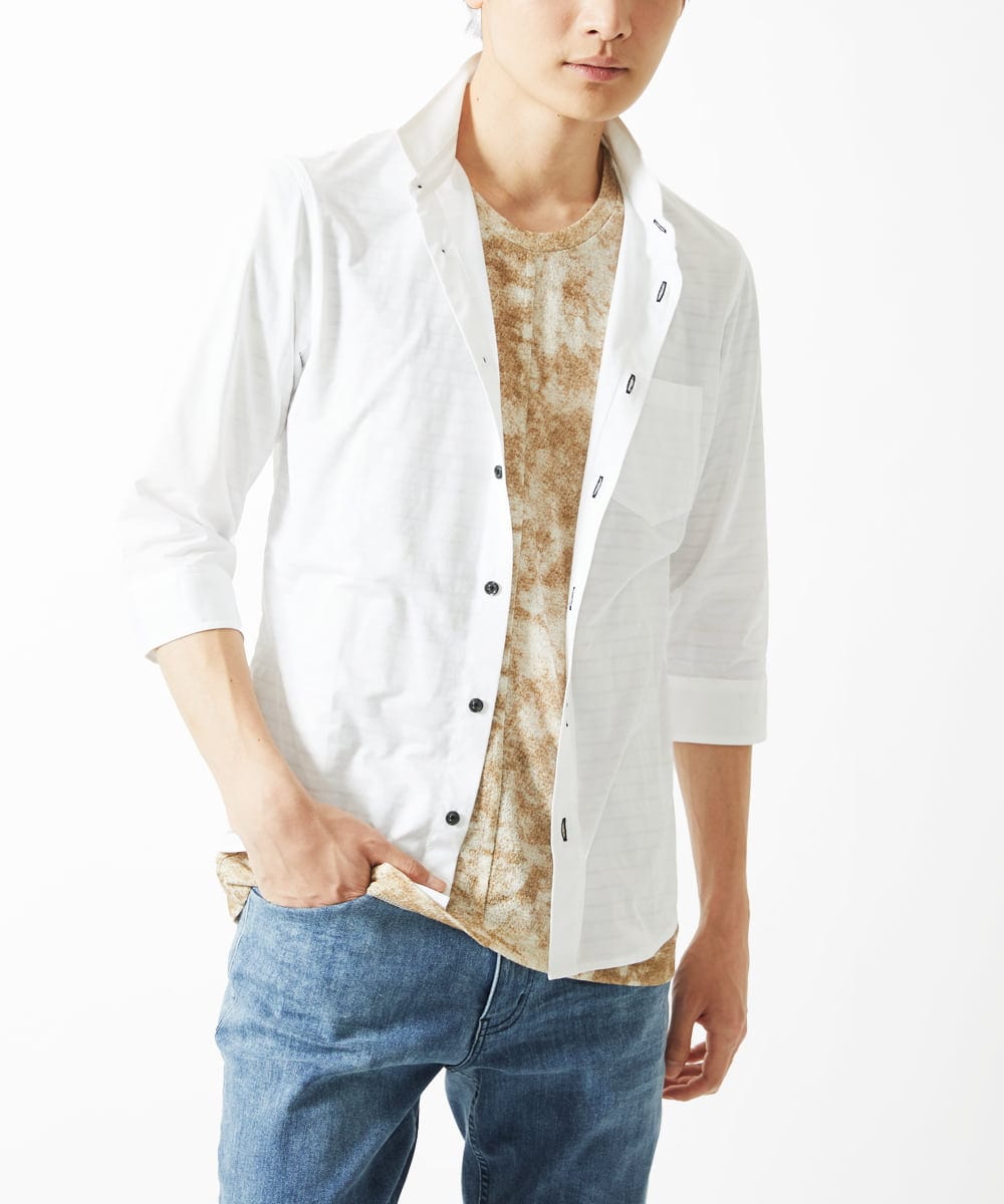 MKKHC23054 MK MICHEL KLEIN HOMME(MKミッシェルクランオム) Tシャツ / ダスティーウォール　 ベージュ