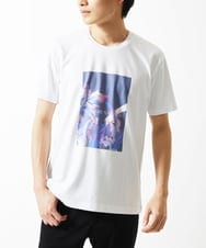 MKKHC29069 MK MICHEL KLEIN HOMME(MKミッシェルクランオム) 【コニシナナメ / コラボTシャツ】リーフモチーフプリント ホワイト