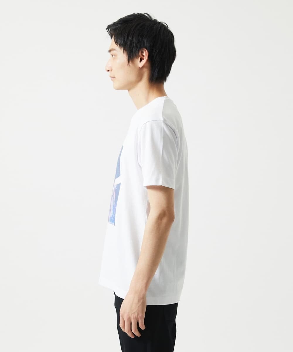 MKKHC29069 MK MICHEL KLEIN HOMME(MKミッシェルクランオム) 【コニシナナメ / コラボTシャツ】リーフモチーフプリント ホワイト