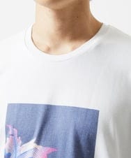 MKKHC29069 MK MICHEL KLEIN HOMME(MKミッシェルクランオム) 【コニシナナメ / コラボTシャツ】リーフモチーフプリント ホワイト