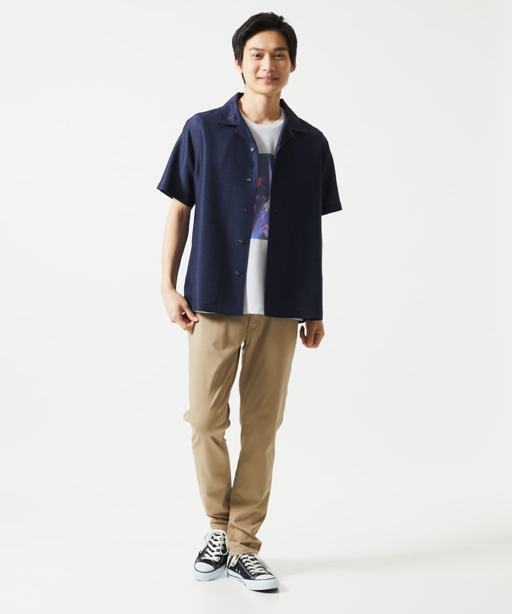 MKKHC29069 MK MICHEL KLEIN HOMME(MKミッシェルクランオム) 【コニシナナメ / コラボTシャツ】リーフモチーフプリント ライトグレー