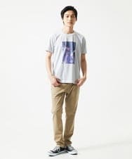 MKKHC29069 MK MICHEL KLEIN HOMME(MKミッシェルクランオム) 【コニシナナメ / コラボTシャツ】リーフモチーフプリント ライトグレー