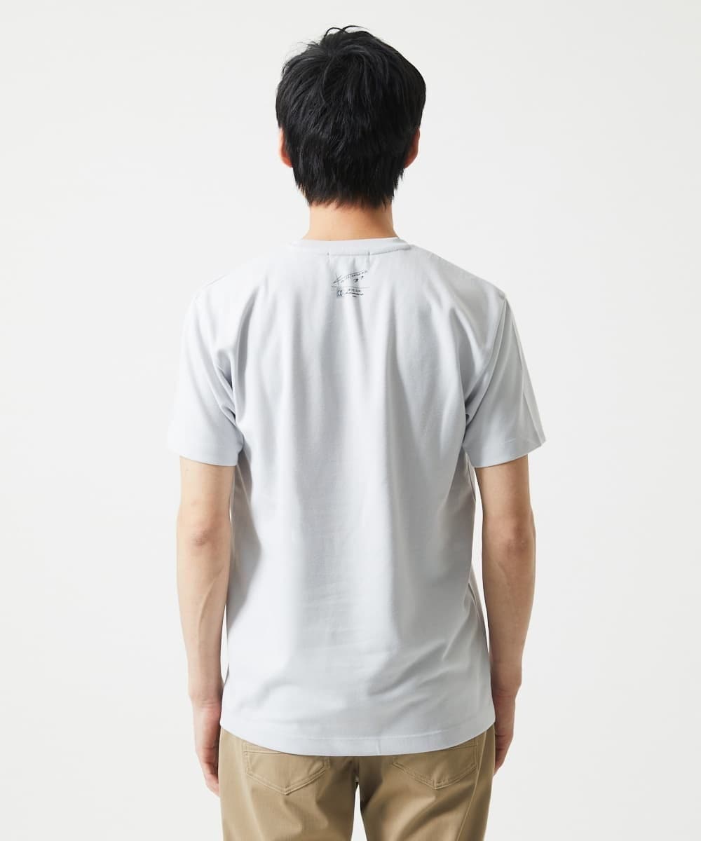 MKKHC29069 MK MICHEL KLEIN HOMME(MKミッシェルクランオム) 【コニシナナメ / コラボTシャツ】リーフモチーフプリント ライトグレー