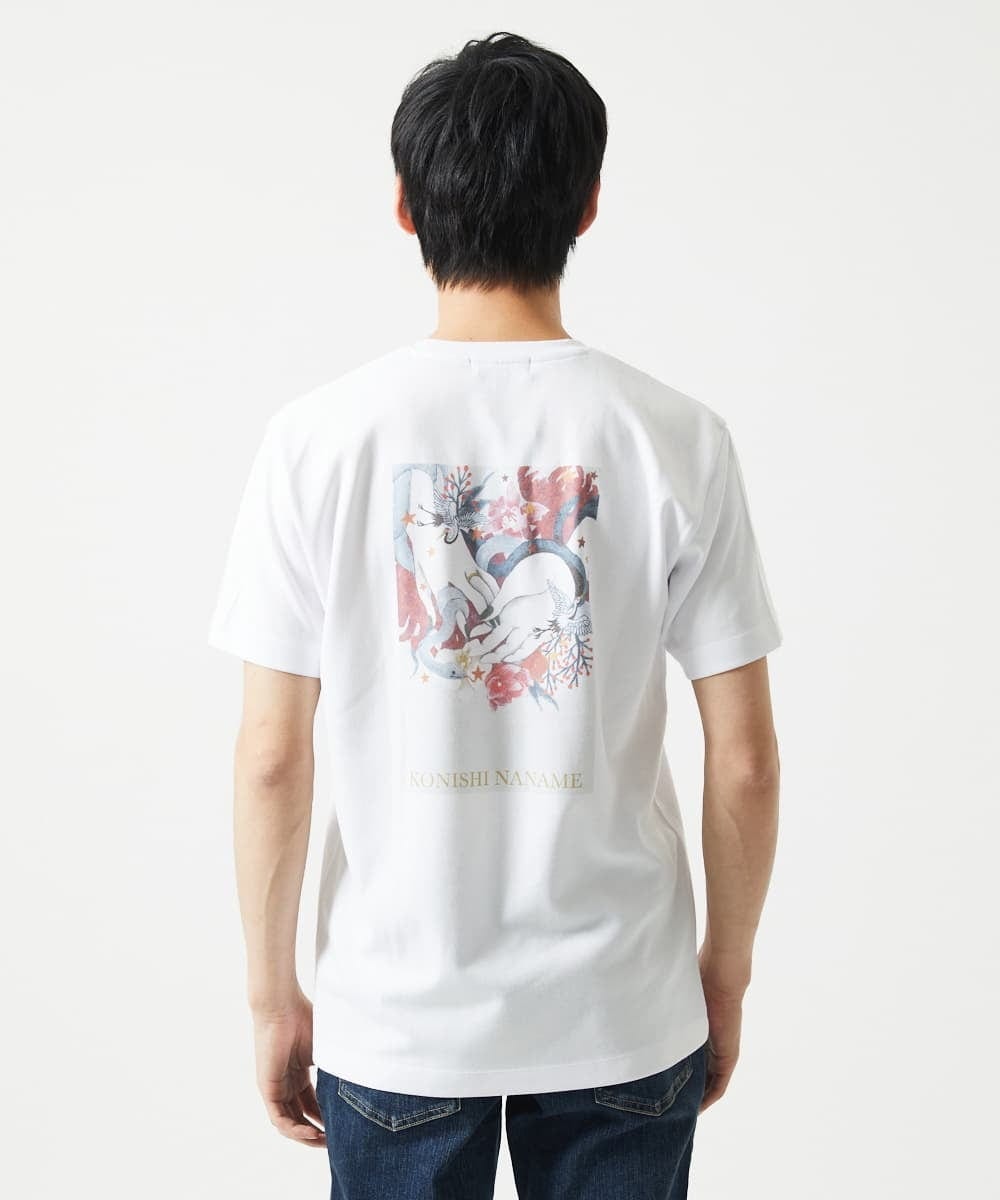 MKKHC30069 MK MICHEL KLEIN HOMME(MKミッシェルクランオム) 【コニシナナメ / コラボTシャツ】スネークチーフプリント ホワイト