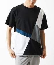 MKKHC80054 MK MICHEL KLEIN HOMME(MKミッシェルクランオム) Tシャツ / COOLタッチブロック ブラック