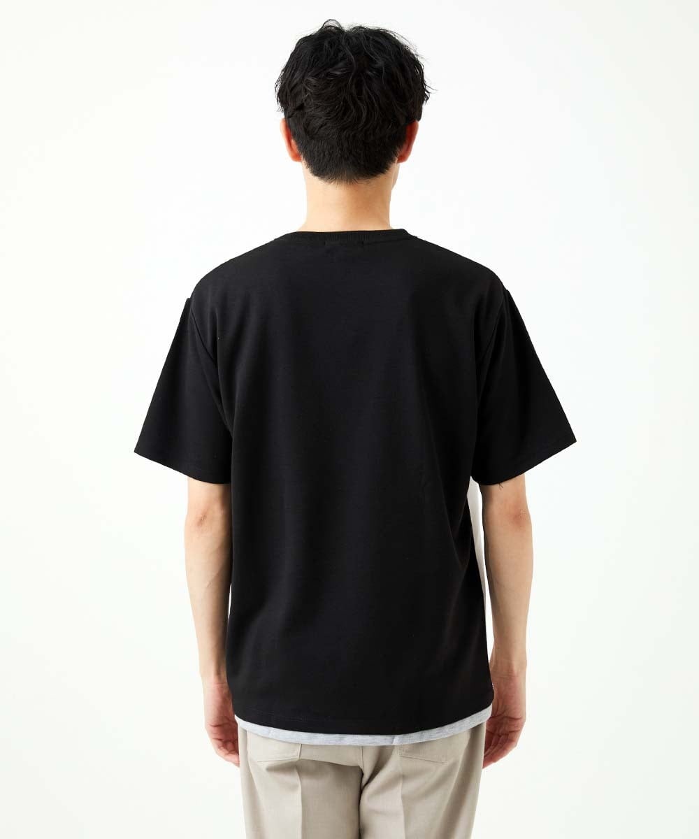 MKKHC80054 MK MICHEL KLEIN HOMME(MKミッシェルクランオム)  【接触冷感】COOLタッチブロックTシャツ  ブラック