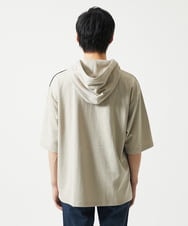 MKKHC81080 MK MICHEL KLEIN HOMME(MKミッシェルクランオム)  【接触冷感】COOLタッチブロックプルオーバーパーカー アイボリー