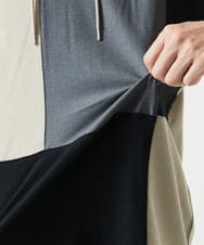 MKKHC81080 MK MICHEL KLEIN HOMME(MKミッシェルクランオム)  【接触冷感】COOLタッチブロックプルオーバーパーカー アイボリー