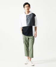 MKKHC81080 MK MICHEL KLEIN HOMME(MKミッシェルクランオム)  【接触冷感】COOLタッチブロックプルオーバーパーカー ホワイト