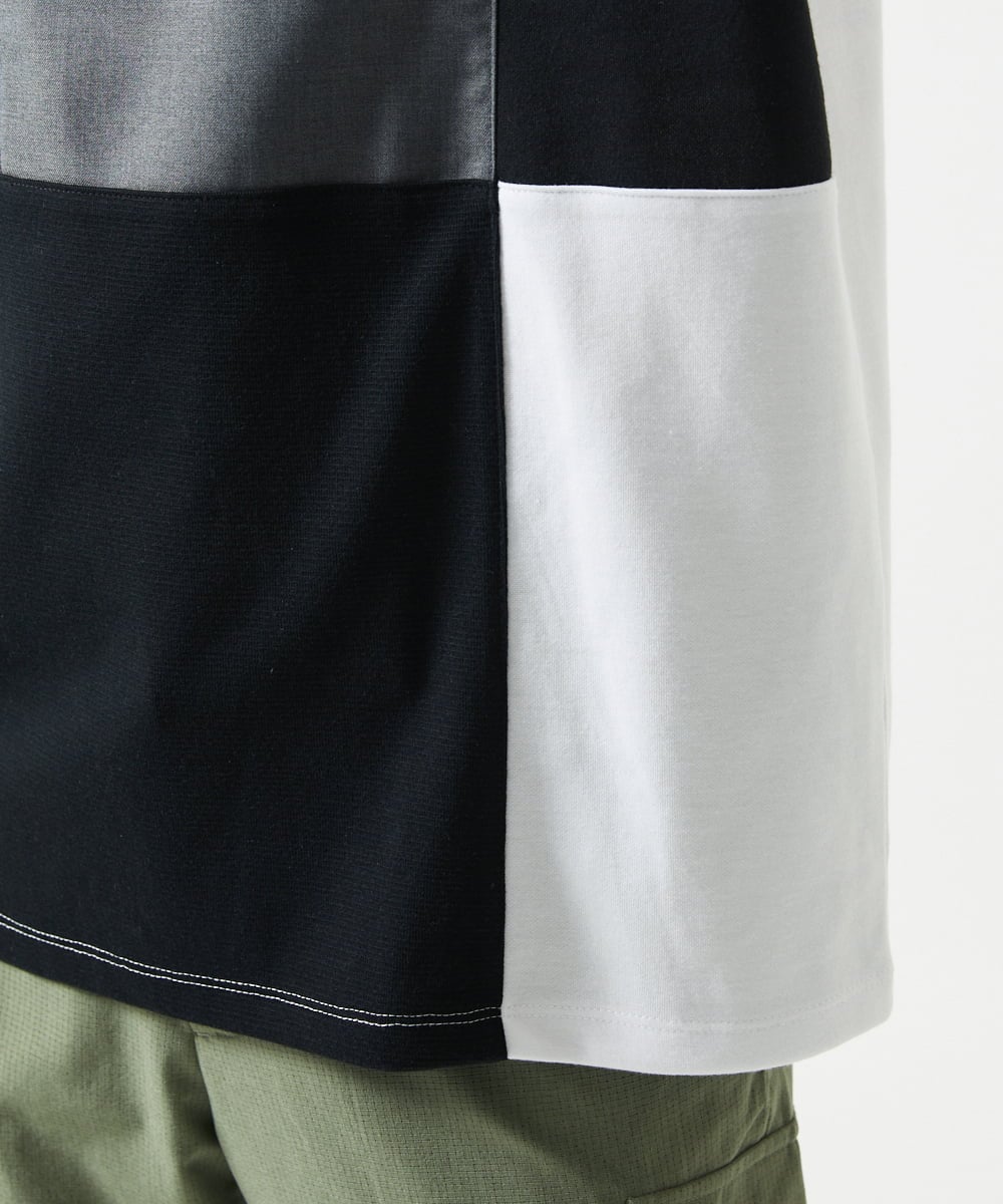 MKKHC81080 MK MICHEL KLEIN HOMME(MKミッシェルクランオム)  【接触冷感】COOLタッチブロックプルオーバーパーカー ホワイト