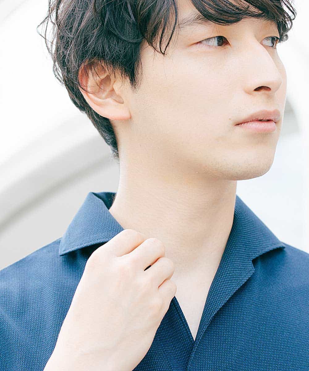 MKKHJ60099 MK MICHEL KLEIN HOMME(MKミッシェルクランオム) ポロシャツ／カチオンサーフ ブルー