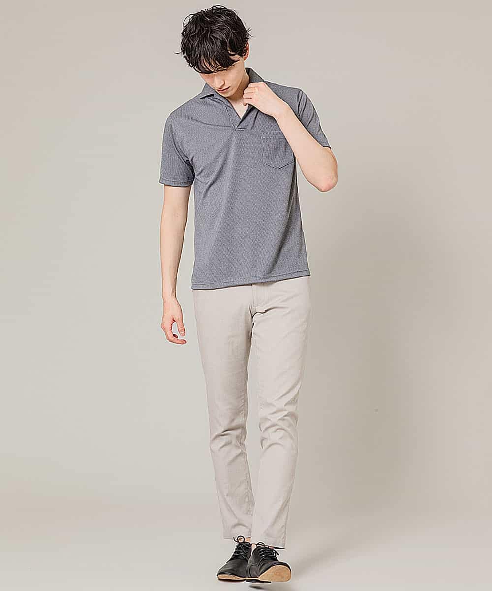 MKKHJ60099 MK MICHEL KLEIN HOMME(MKミッシェルクランオム) ポロシャツ／カチオンサーフ グレー