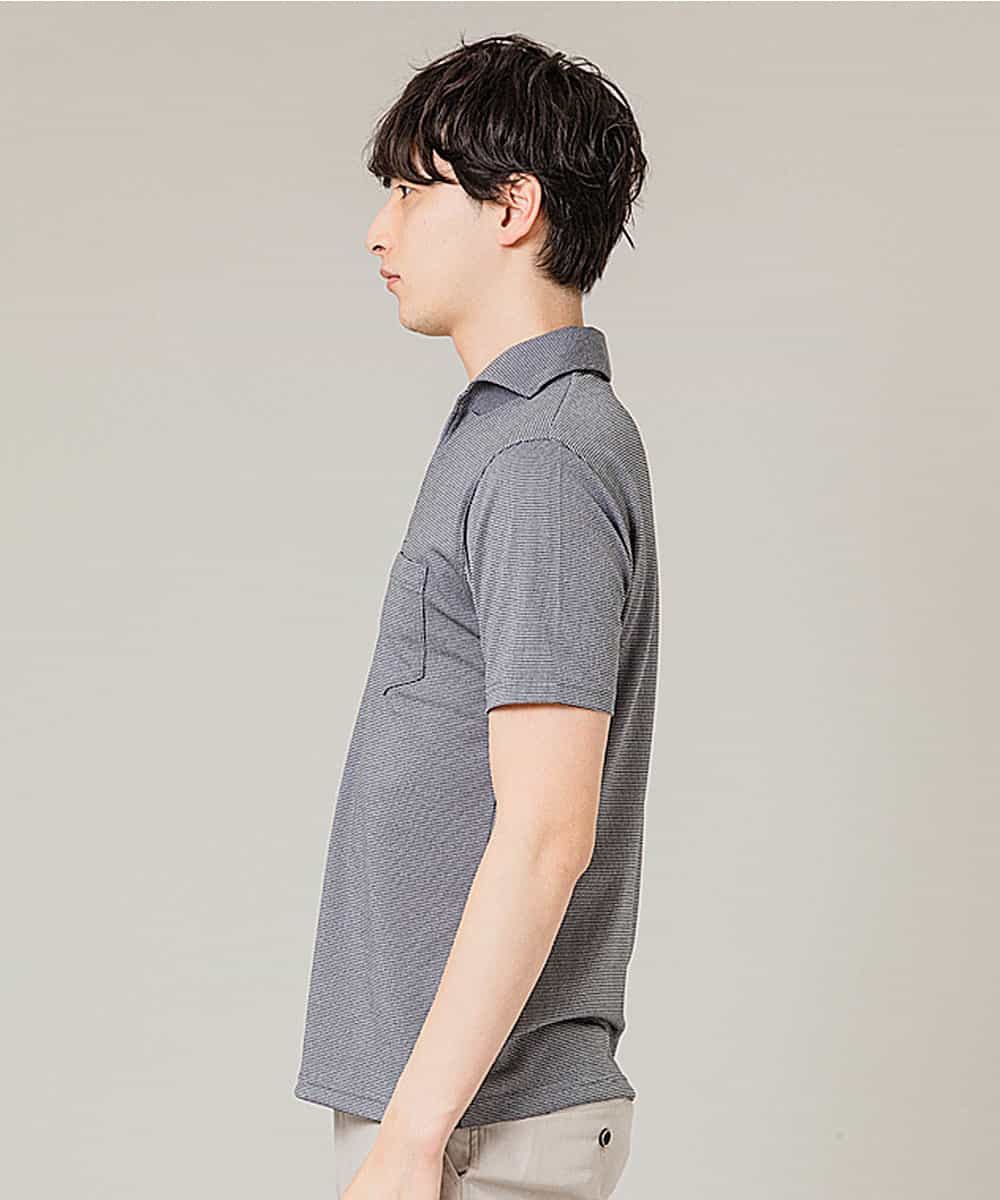 MKKHJ60099 MK MICHEL KLEIN HOMME(MKミッシェルクランオム) ポロシャツ／カチオンサーフ グレー