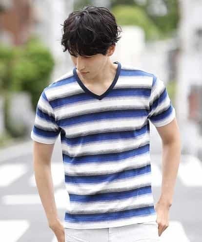 MKKHJ62065 MK MICHEL KLEIN HOMME カットソー／ポイントグラデボーダー