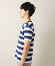 MKKHJ62065 MK MICHEL KLEIN HOMME(MKミッシェルクランオム) カットソー／ポイントグラデボーダー ブルー