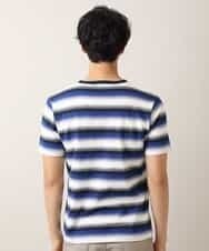 MKKHJ62065 MK MICHEL KLEIN HOMME(MKミッシェルクランオム) カットソー／ポイントグラデボーダー ブルー