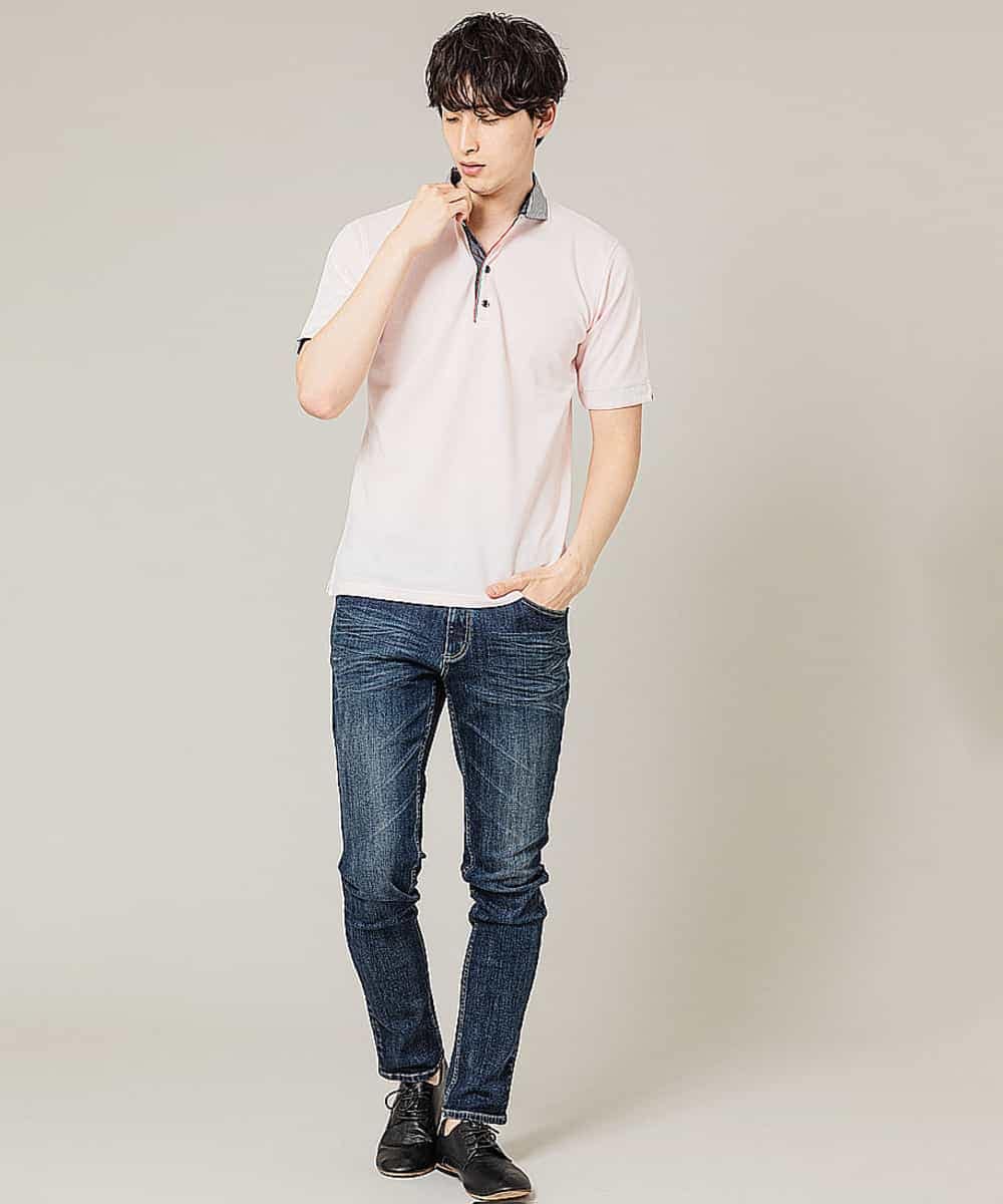 MKKHJ71069 MK MICHEL KLEIN HOMME(MKミッシェルクランオム) ポロシャツ／パリポロ ピンク