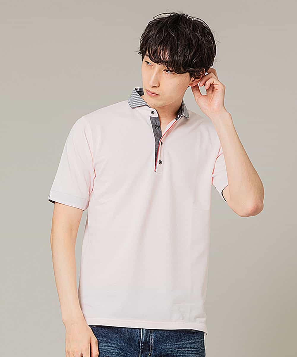 MKKHJ71069 MK MICHEL KLEIN HOMME(MKミッシェルクランオム) ポロシャツ／パリポロ ピンク