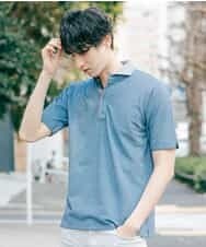 MKKHJ71069 MK MICHEL KLEIN HOMME(MKミッシェルクランオム) ポロシャツ／パリポロ ブルー