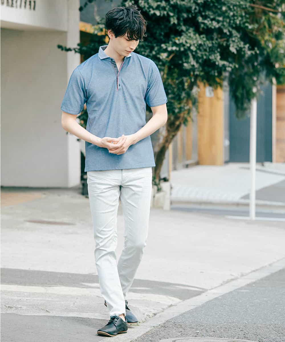 MKKHJ71069 MK MICHEL KLEIN HOMME(MKミッシェルクランオム) ポロシャツ／パリポロ ブルー