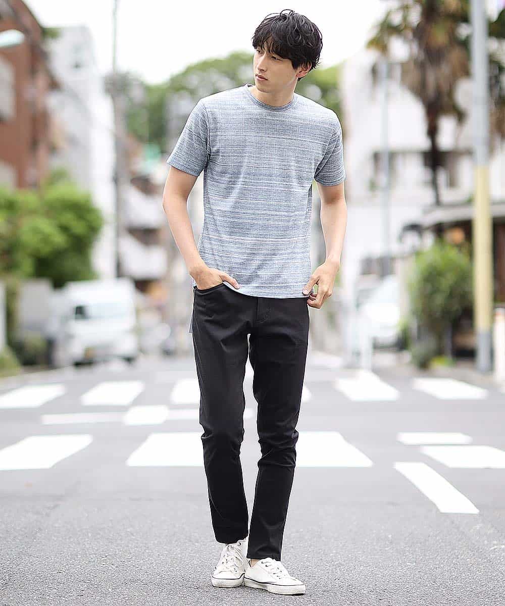 MKKHJ85059 MK MICHEL KLEIN HOMME(MKミッシェルクランオム) カットソー／ブライトハリヌキ ネイビー