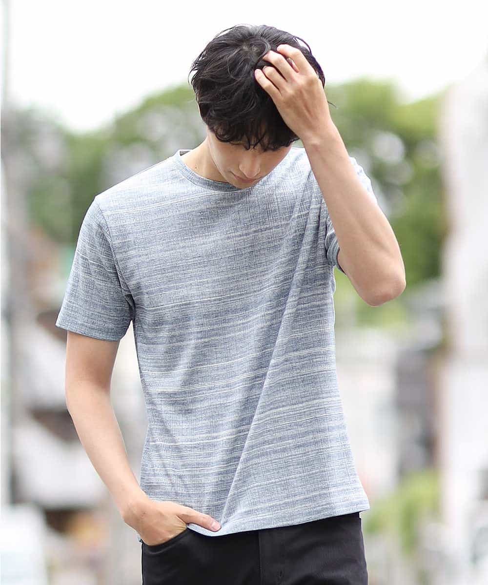 MKKHJ85059 MK MICHEL KLEIN HOMME(MKミッシェルクランオム) カットソー／ブライトハリヌキ ネイビー