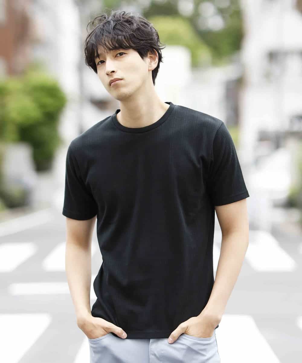 MKKHJ85059 MK MICHEL KLEIN HOMME(MKミッシェルクランオム) カットソー／ブライトハリヌキ ブラック