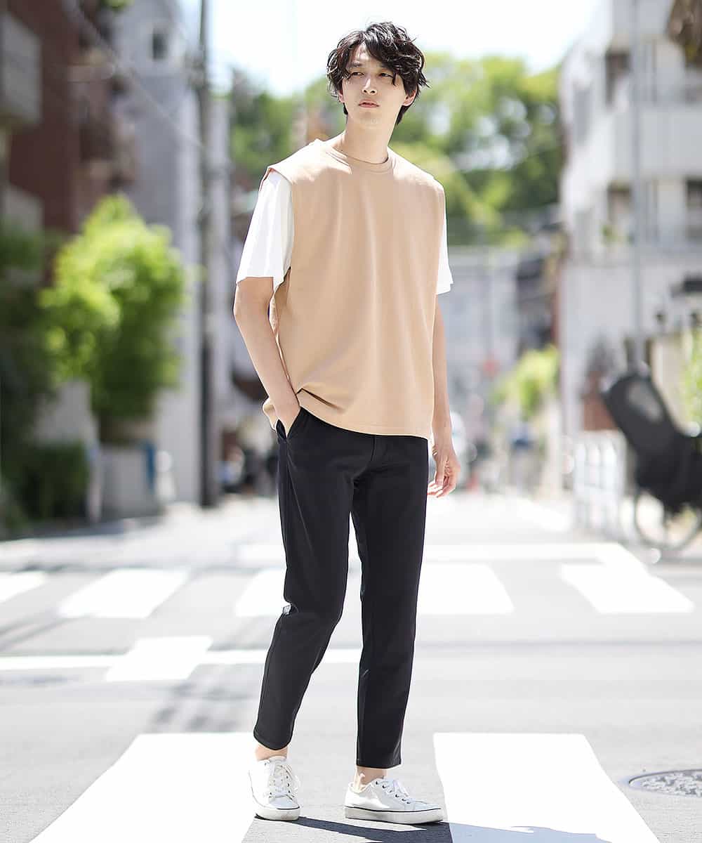 MKKHK49069 MK MICHEL KLEIN HOMME(MKミッシェルクランオム) ベストアンサンブルカットソー ベージュ