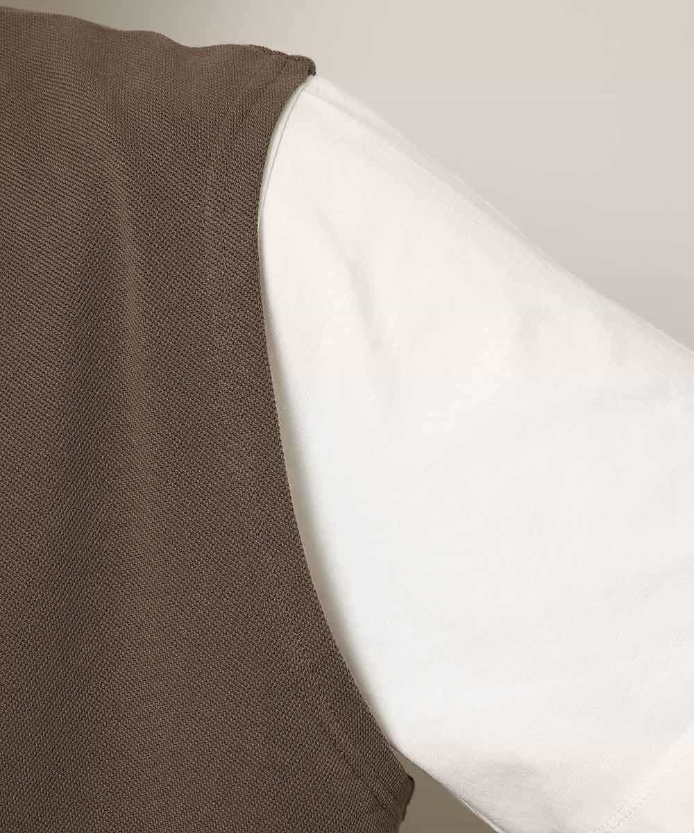 MKKHK49069 MK MICHEL KLEIN HOMME(MKミッシェルクランオム) ベストアンサンブルカットソー ブラウン