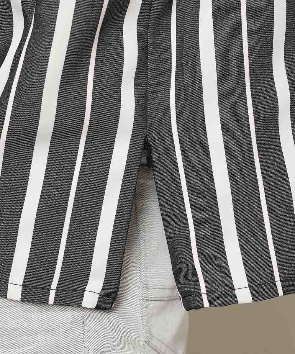 MKKHK57059 MK MICHEL KLEIN HOMME(MKミッシェルクランオム) ストライププルオーバーTシャツ ブラック