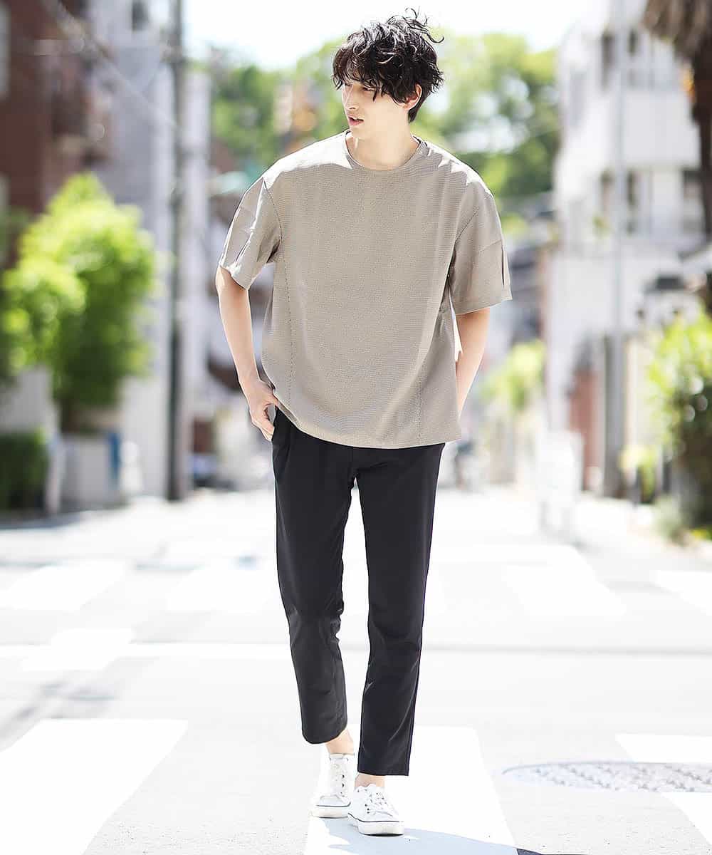 MKKHK58059 MK MICHEL KLEIN HOMME(MKミッシェルクランオム) ガンクラブチェックTシャツ ベージュ