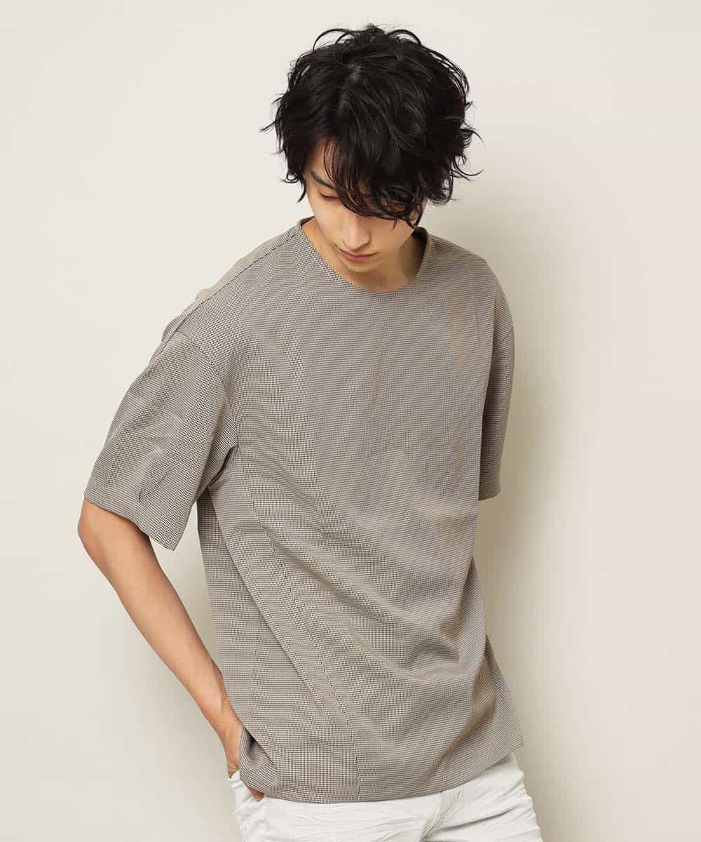 MKKHK58059 MK MICHEL KLEIN HOMME(MKミッシェルクランオム) ガンクラブチェックTシャツ ベージュ