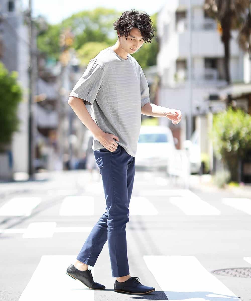 MKKHK58059 MK MICHEL KLEIN HOMME(MKミッシェルクランオム) ガンクラブチェックTシャツ グレー