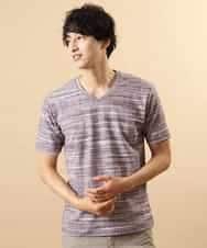 MKKHL21045 MK MICHEL KLEIN HOMME(MKミッシェルクランオム) カットソー／マッシュストレッチ パープル