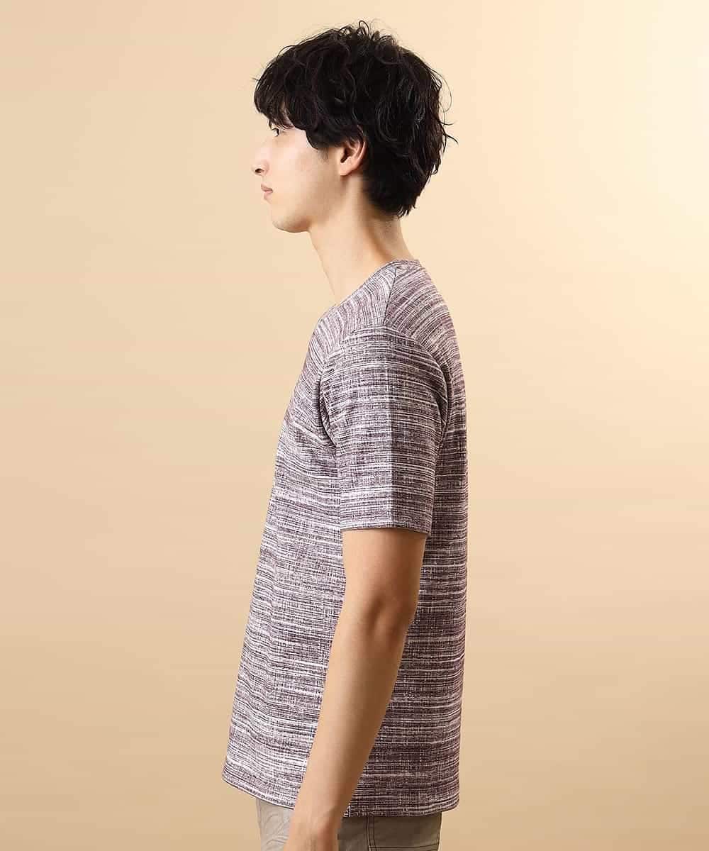 MKKHL21045 MK MICHEL KLEIN HOMME(MKミッシェルクランオム) カットソー／マッシュストレッチ パープル