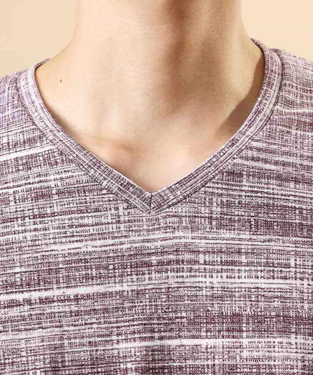 MKKHL21045 MK MICHEL KLEIN HOMME(MKミッシェルクランオム) カットソー／マッシュストレッチ パープル