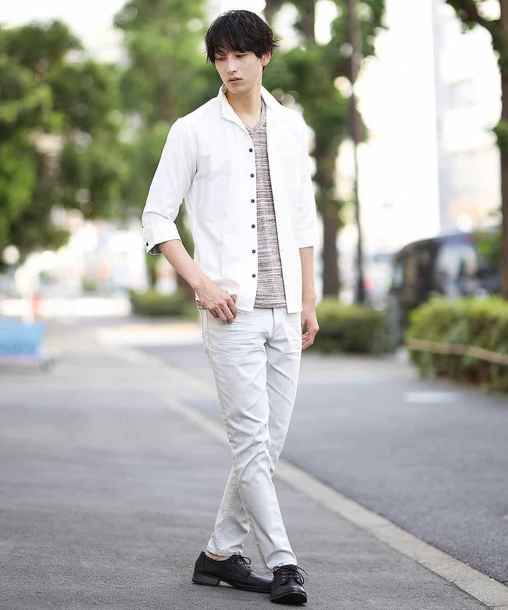 MKKHL21045 MK MICHEL KLEIN HOMME(MKミッシェルクランオム) カットソー／マッシュストレッチ ブラウン
