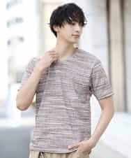 MKKHL21045 MK MICHEL KLEIN HOMME(MKミッシェルクランオム) カットソー／マッシュストレッチ ブラウン