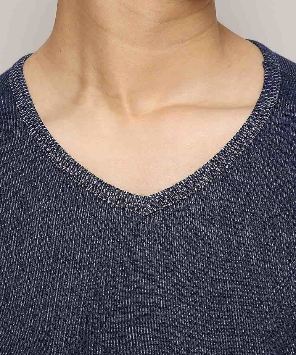 MKKHL38059 MK MICHEL KLEIN HOMME(MKミッシェルクランオム) カットソー／メッシュプレーティング ネイビー