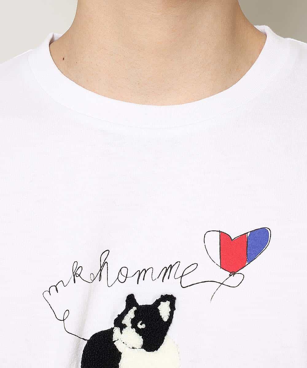 MKKHL42045 MK MICHEL KLEIN HOMME(MKミッシェルクランオム) カットソー／ブルドック刺繍 ホワイト