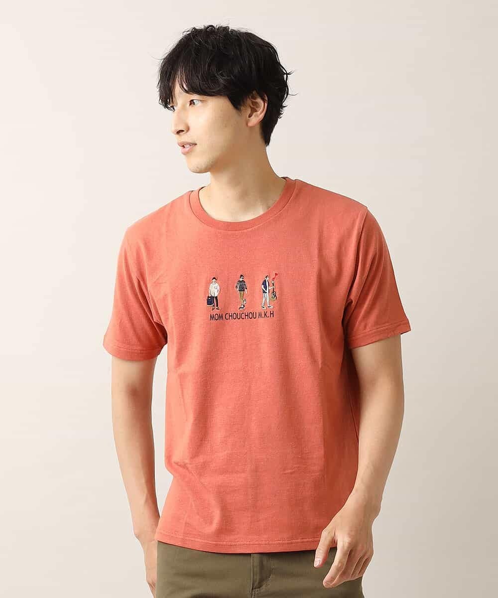 MKKHL44045 MK MICHEL KLEIN HOMME(MKミッシェルクランオム) カットソー／刺繍Tシャツ オレンジ