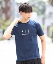 MKKHL44045 MK MICHEL KLEIN HOMME(MKミッシェルクランオム) カットソー／刺繍Tシャツ ネイビー